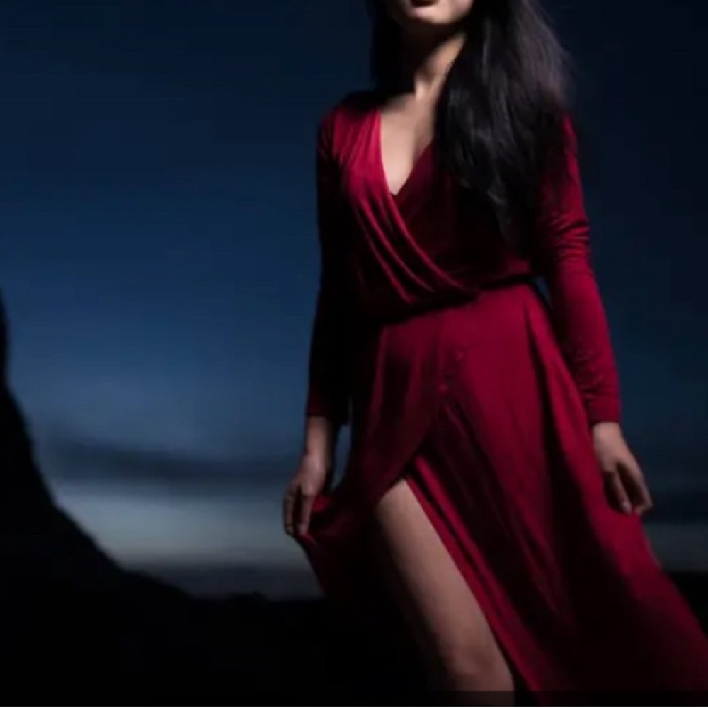 Maxi Red Wrap Dress